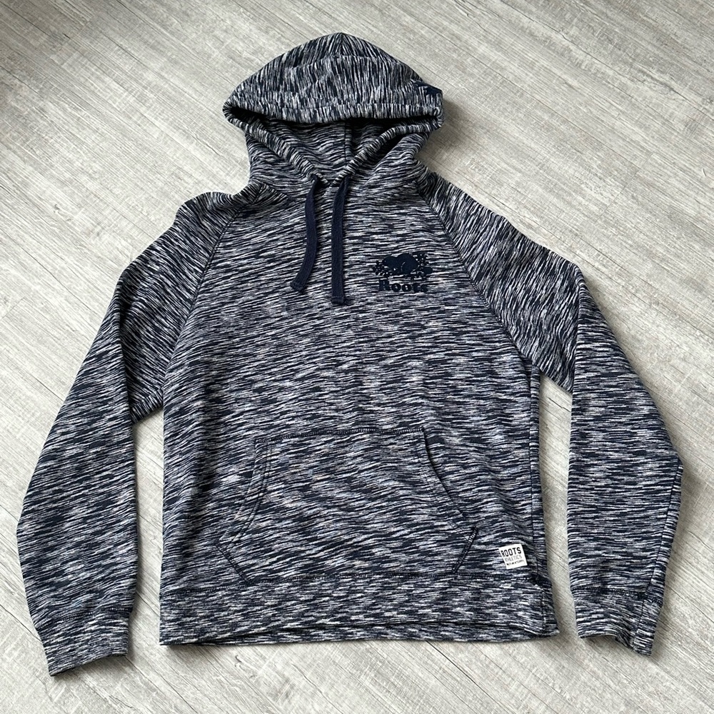 Roots Cooper Beaver Relaxed Hoodie / size S / blue/grey